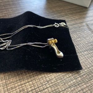 925 Silver high heel pendant necklace